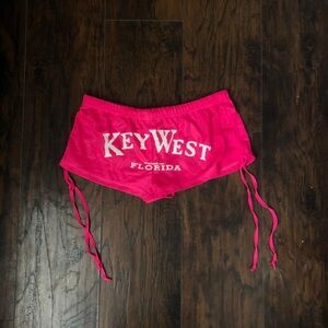 Y2K Pink Key West Florida Mcbling Micro Mini Baddie Low Rise Booty Bimbo Shorts